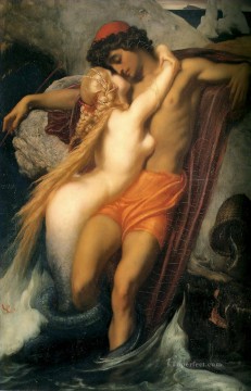 The Fisherman and the Syren 1856 Academicism Frederic Leighton Oil Paintings